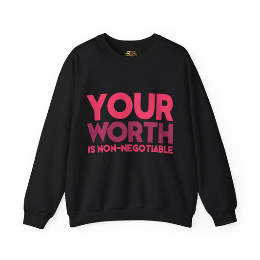 Your Worth Is Non Negotiable Sweatshirt (Pink)