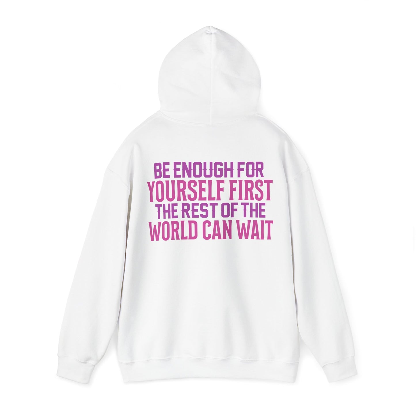 Be Enough For Yourself First Hoodie Writing On Back (Purple)