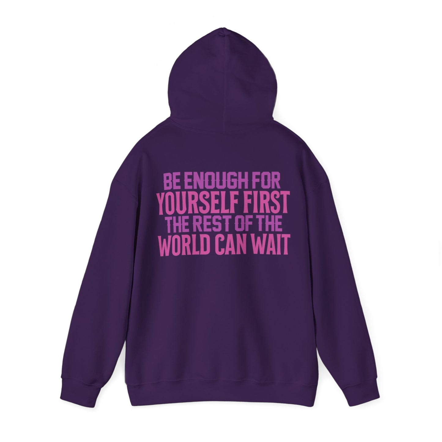 Be Enough For Yourself First Hoodie Writing On Back (Purple)